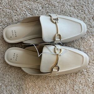 A New Day Cream Mules with Gold Detail